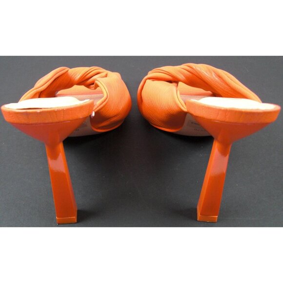Olivia Ferguson Women's Slip-on Orange Heels Opened Toe Pump Size 7 - Picture 3 of 5